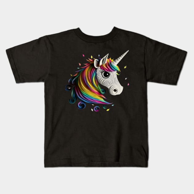 Paperdesign Art Of A Cute Unicorn 2 Kids T-Shirt by PD-Store